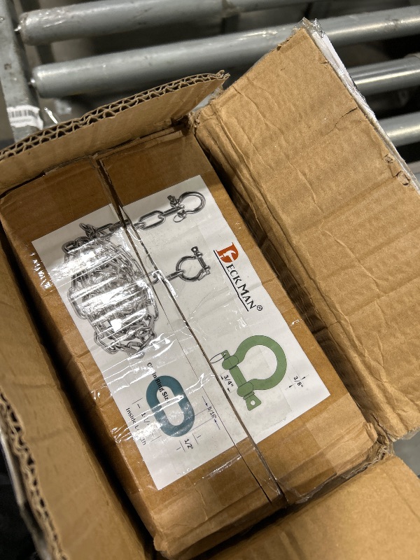 Photo 1 of **MINOR DAMAGE/check clerk comments**
Deck Man 316 Stainless Steel 5/16" Boat Anchor Chain with 2 Pcs 3/8" Anti-Off Shackles, Marine Grade (30FT)