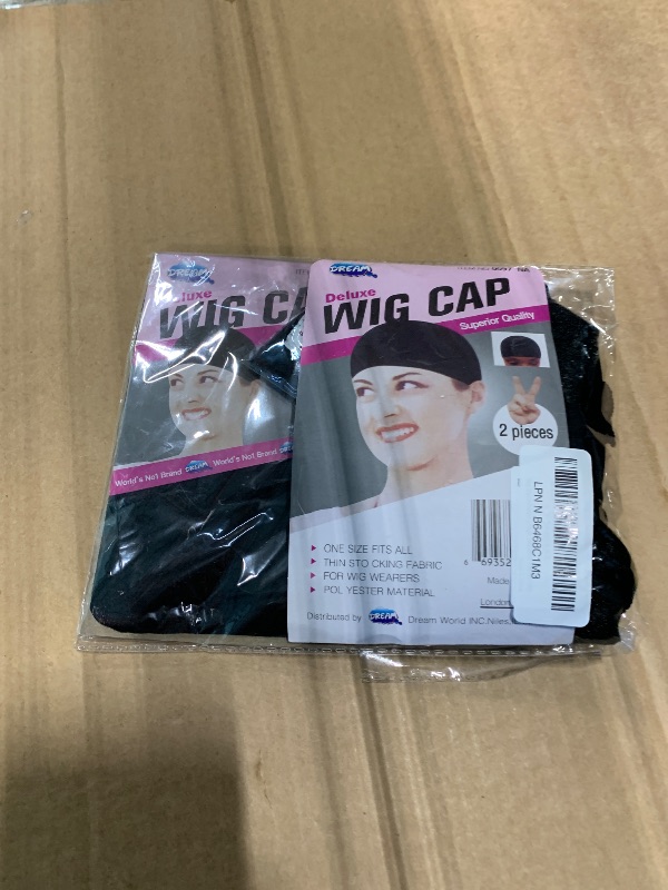 Photo 1 of *** 2 PACK *** Annie Wide Band Wig Cap, Black, 2 pieces