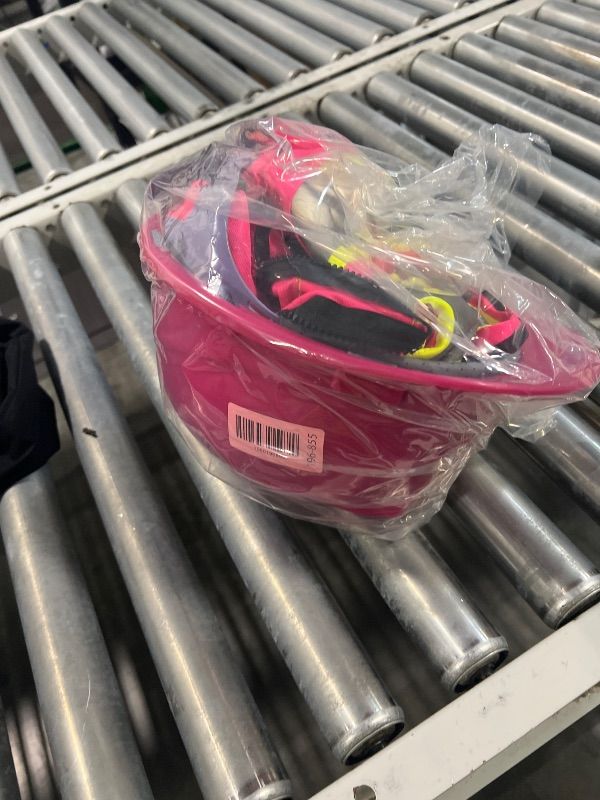 Photo 1 of ** MISSING PIECES ONLY HAS HARD HAT AND VEST ** Geiserailie 9 Pcs Neon Construction Worker Costume Reflective Vest Hat Glasses Bracelet Socks for Women Football Spirit Week (Rose Red)
