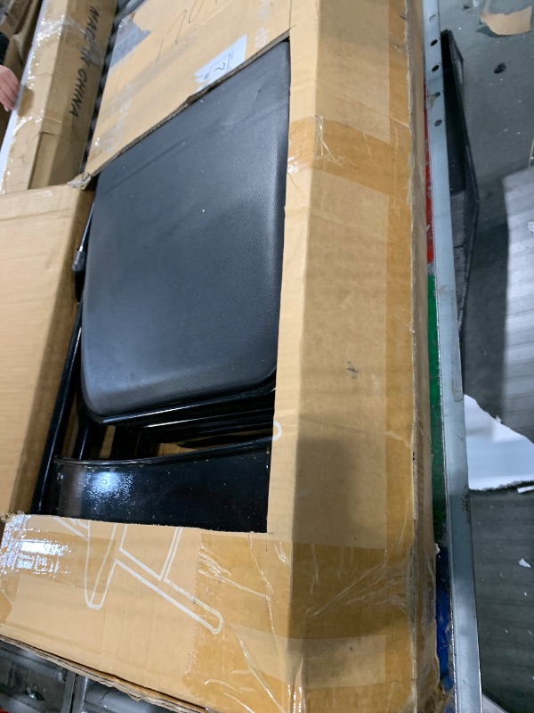 Photo 1 of *MISSING PARTS - Only 4 Chairs*
Flash Furniture Hercules Series Plastic Folding Chairs for Parties and Weddings, Stackable Commercial Event Seats with 650-lb. Static Weight Capacity, Set of 6, Black