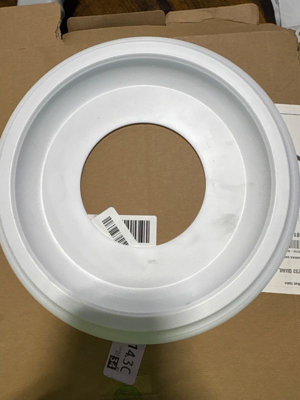 Photo 1 of ****1 piece ****  EIFHYT 2 Pack White Home Lighting Ceiling Medallions Molded Plastic, 13" OD x 3-1/2"ID x 3/4" P