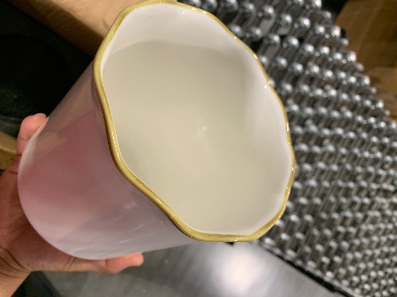 Photo 1 of ***UTENSILS NOT INCLUDED, FINAL SALE***Onniyor Ceramic Kitchen Utensil Holder for Countertop, 7.4 Inch Large Cooking Utensil Crock for Spatulas, Spoons & Tools, Modern Farmhouse Organizer, Multi-Purpose Counter Decor, Easy to Clean, White***UTENSILS NOT I