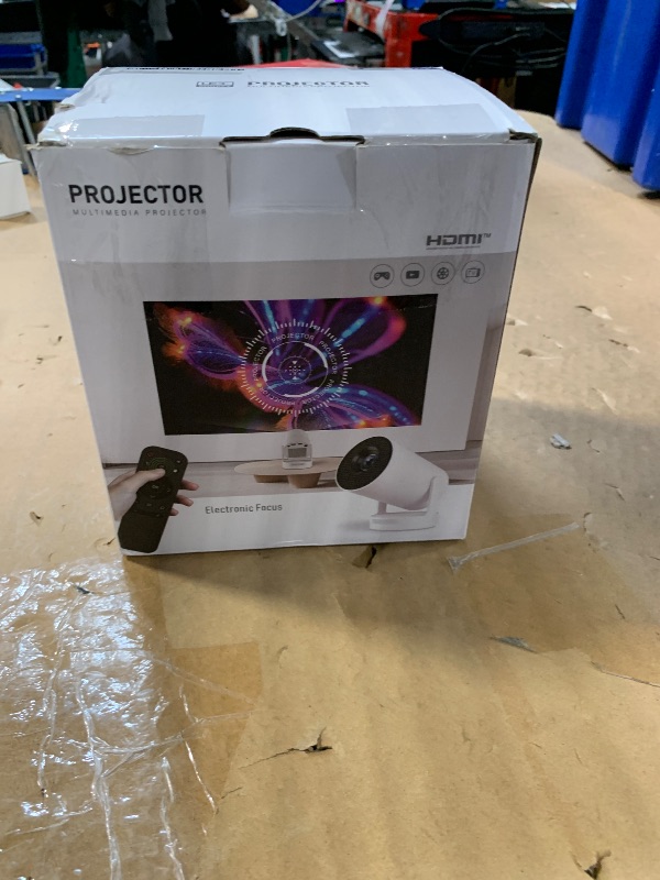 Photo 1 of [Electric Focus]Mini Portable Projector with 4K Support, Bluetooth 5.4 WIFI6, 5watt Sound Base Speaker, 260 ANSI, Android 11, 210° Rotation , Auto Keystone Correction Video Projector HY300 PLUS