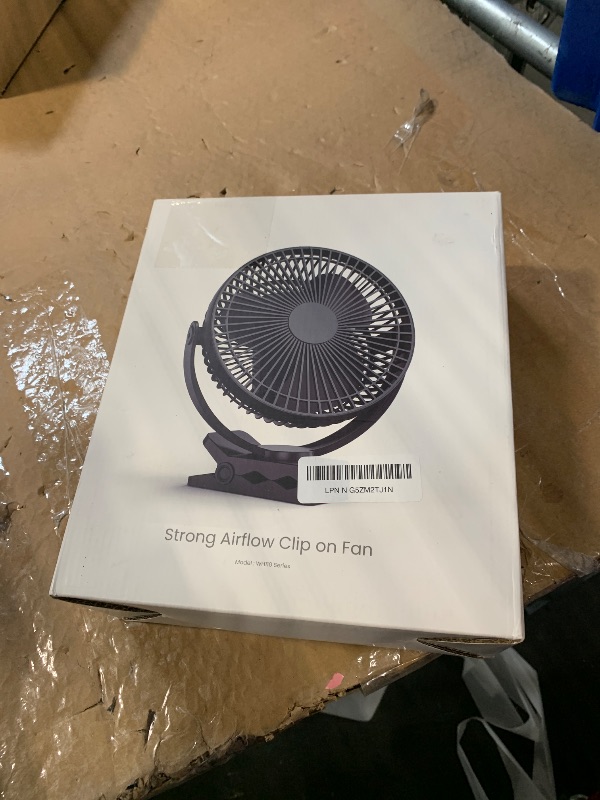 Photo 1 of ***Clip on the bottom is broken ***Koonie 10000mAh Clip on Fan Rechargeable, 8-Inch Battery Operated Desk Fan, USB Fan with 4 Speeds, Strong Airflow Sturdy Clamp for Golf Cart Office Desk Outdoor Travel Camping Tent Gym Treadmill,Black