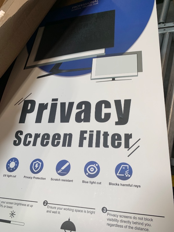 Photo 1 of [2-Pack] 27 Inch Privacy Screen for Computer Monitor 16:9 Aspect Ratio, Eye Protection Anti Blue Light Glare Shield, 27inch Removable Black Blackout Anti Spy Desktop Security Private Filter