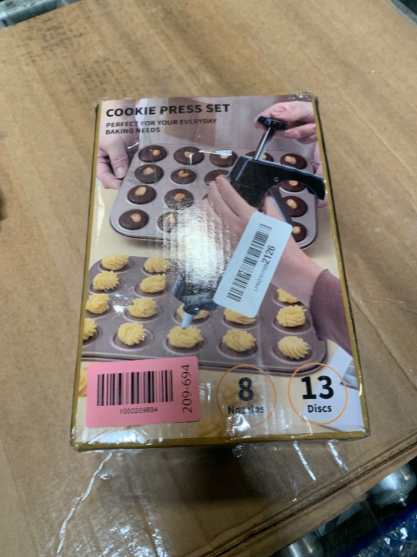 Photo 1 of ***MISSING PARTS / FINALE SALE/ NO RETURNS / NO REFUND*** Cookie Press, Spritz Cookie Press for Baking, Stainless Steel Cookies Press Gun Kit with 8 Icing Tips and 13 Cookies Discs for DIY Biscuit Maker and Decoration (LightSalmon)
