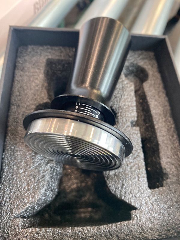 Photo 1 of ***DIFFERENT TAMPER*** ***SEE WAREHOUSE PHOTOS*** 54mm Espresso Tamper for Breville Machine Rosewood KNODOS Auto Leveling, Double Spring Loaded Wooden 30LB Calibrated Coffee Tamper