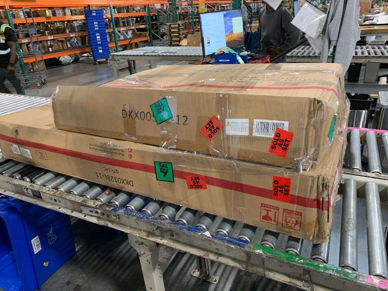 Photo 1 of ***FINAL SALE/NO RETURN, MISSING MORE THEN HALF THE SET, SOLD AS PARTS *** Wisteria Lane 5 Piece Patio Furniture Set, Wicker Outdoor Patio Conversation Furniture Set, All Weather Outdoor Patio Sofa with Cushion and Glass Table, Blue
