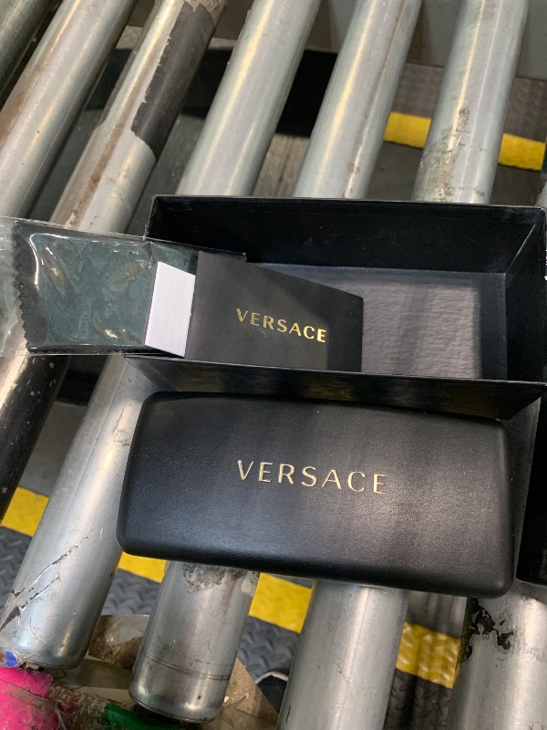 Photo 1 of ****MINOR DAMAGE***
Versace Unisex Sunglasses Matte Gold Frame, Dark Grey Lenses, 56MM