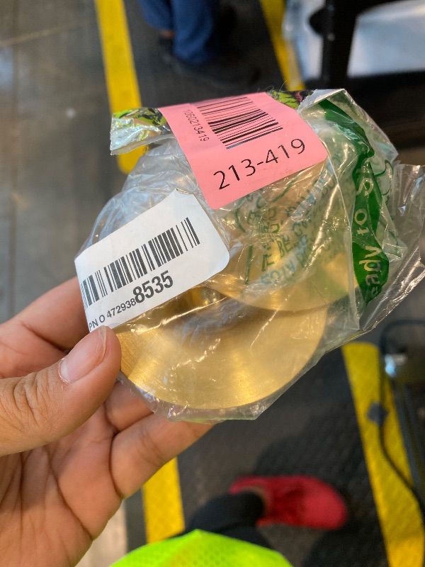 Photo 1 of 1 Pair 2.76 Inch Finger Cymbals with Wooden Handles, Mini Small Hand Cymbals Portable Small Practice Cymbals Copper Zills Finger Cymbals for Dance Music Drum Performance Party Opera