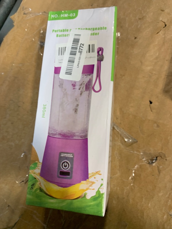 Photo 1 of *UNTESTED*
Cordless Personal Size Portable Blender - 12 Oz Blender for Smoothies and Shakes with BPA Free Traveling Juice Cup, 6 Blades for Powerful Blending, Suit for Sports/Travel/Home