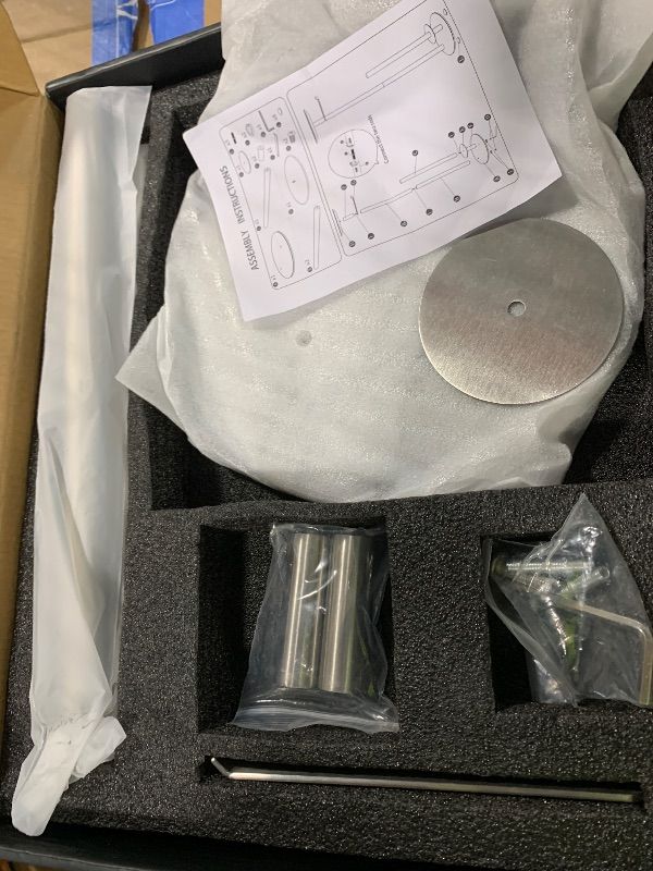 Photo 1 of ***POSSIBLE MISSING PARTS, SELLING FOR PARTS, FINAL SALE***FEILERN Toilet Paper Holder Stand with Marble Base, Toilet Paper Holder Stand Free Standing with Phone Shelf, Large Capacity Bathroom Toilet Paper Stand Reserve for 4 Rolls (Brush Nickel)***POSSIB