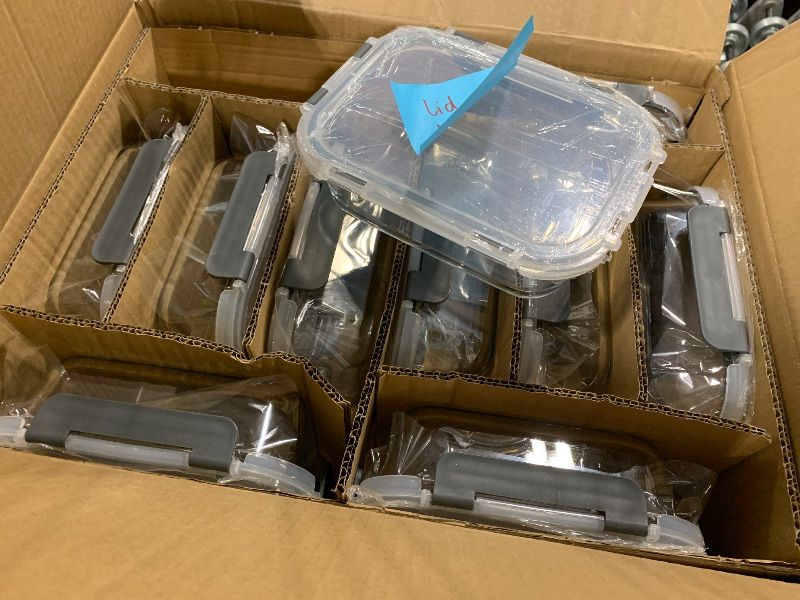Photo 1 of ***ONE OF THE LIDS IS MISSING 2 OF THE LOCKING LATCHES, SELLING FOR PARTS, FINAL SALE***Wancilock 10 Pack 22 oz Glass Meal Prep Containers, Glass Food Storage Containers with Lids, Reusable Airtight Leakproof Lunch Bento Boxes Freezer, Microwave Oven and
