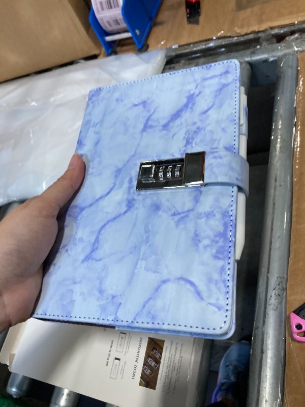View 2 of ***BLOCKED*** CAGIE Diary with Lock for Girls and Women, A5 Journal with Lock for 8 10 11 12 14 16 Year Old Girls Gifts Presents, 192 Pages Waterproof Journal for Girls Ages 8-12 with Pen Marble Diary, Purple