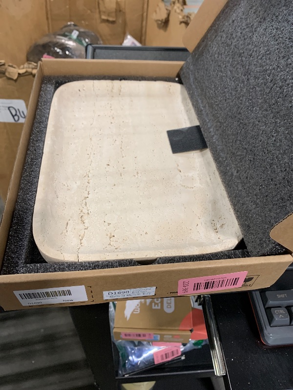 Photo 1 of ** SOLD AS IS NO REFUND/RETURN** SEE COMMENTS!
Marble Vanity Tray for Dresser Organizer, Travertine Bathroom Tray Countertop, Beige Decorative Serving Trays, Kitchen Sink Storage, Jewelry & Perfume Holder(Travertino Romano)