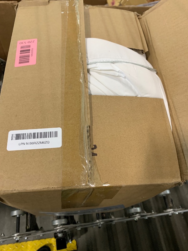 Photo 1 of ** SIMILAR ** Levtex Home Martha Stripe Taupe Reversible King/Cal King Quilt Set (106x92in) with 2 Pillow Shams (36x20in) - Stripe Bedding - Taupe, White - Cotton King Size Quilt Bedding Set - Scalloped Edge