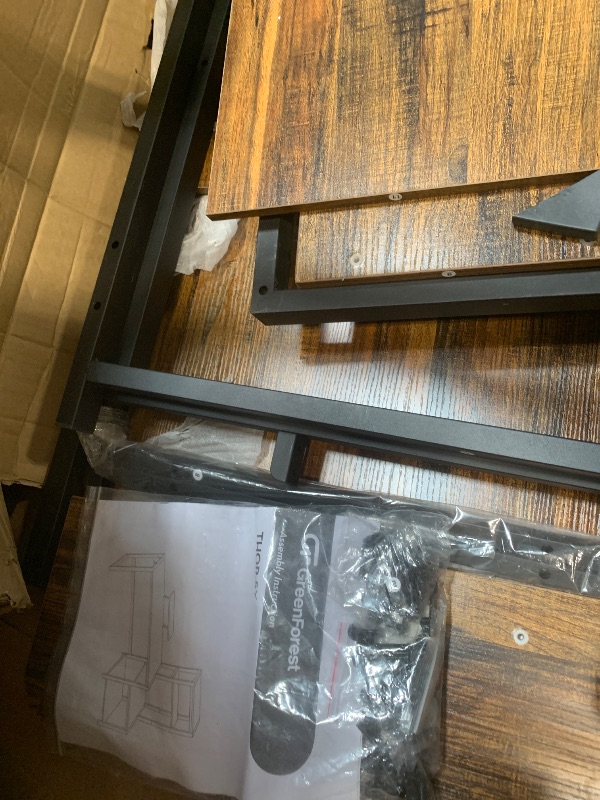 Photo 1 of  ***BROWN***

GreenForest Computer Desk 58 inch with Printer Shelf, Reversible Office Desk with Monitor Stand and 2 Hooks, Home Workstation for Study Writing Working Gaming,   ***BROWN***
