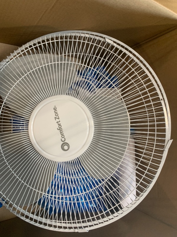 Photo 1 of ***WITHOUT REMOTE CONTROL***


Comfort Zone 16-Inch Fan – Quiet 3-Speed Oscillating Indoor Fan with 90° Wide-Angle Airflow, Timer & Sleep Modes – Space-Saving Wall Fan for Bedroom, Home Gym & Office, White
