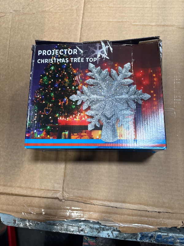 Photo 1 of [6 Patterns] 9.05 inch Christmas Tree Topper Projector Snowflake with 6 Patterns Gold Snowflake Projector Tree Topper Plug in for Indoor Office Xmas New Year Holiday (Gold,3m Cable)
