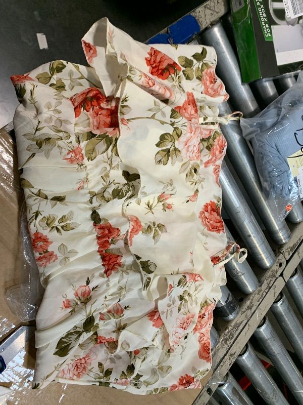 Photo 1 of ** USED** SOLY HUX Women's Boho Floral Print Cold Shoulder Dress Short Sleeve Ruffle A Line Vacation Elegant Mini Dresses Multicoloured Floral SIZE  Large
