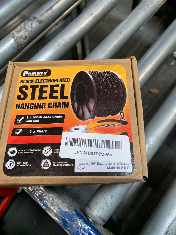 Photo 1 of [Upgraded] 50FT Black Electroplated Steel Hanging Chain Roll, Pliers Included, 20LBS Load Capacity, Durable, Rust-Resistant, Adjustable Length for Hanging Bird Feeders, Planters, Lanterns, Billboards