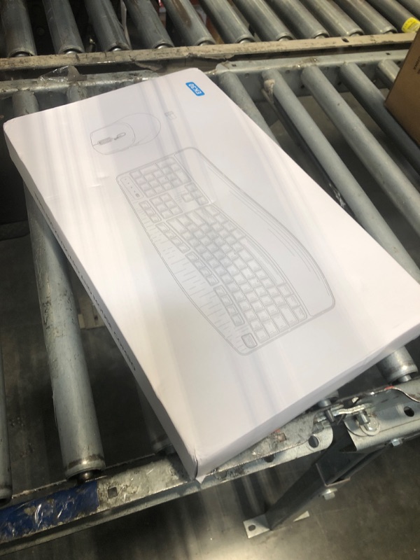 Photo 1 of *MISSING PARTS - See Clerk Notes*
Wireless Keyboard and Mouse Combo,2.4G Full Size Wave Keys Ergonomic Keyboard with Wrist Rest for Natural Typing, 3 DPI Adjustable Ergonomic Silent Mouse for Computer/Laptop/Windows/Mac (Gray)