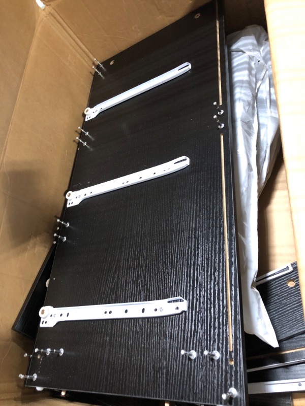 Photo 1 of ***FINAL SALE/NO RETURN, SOLD AS PARTS*** Jocoevol 6 Drawer Dresser Black Modern Fluted Tall Wooden Chest Double Dresser for Bedroom, Living Room, Closet