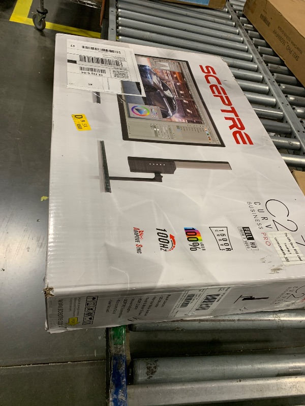 Photo 1 of ***STAND NOT INCLUDED*** Sceptre Curved 27-inch Prime Monitor up to 100Hz 1080p, HDMI x2, VGA, 99% sRGB, Built-in Speakers, R1500, Machine Black 2025 (C275W-1920RN Series)