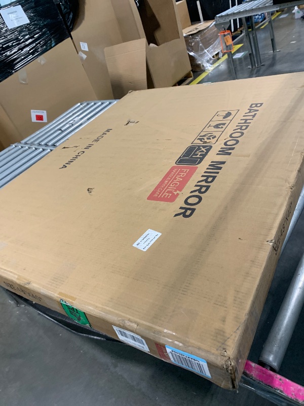 Photo 1 of ****UNTESTED FINAL SALE NO RETURN NO REFUND**** SHUAFA LED Mirror for Bathroom, 48x40 Inch Backlit + Front Lighted Bathroom Vanity Mirror with Lights for Wall, Double Light Strips, 3 Colors, Shatter-Proof, Anti-Fog and Brightness Memory