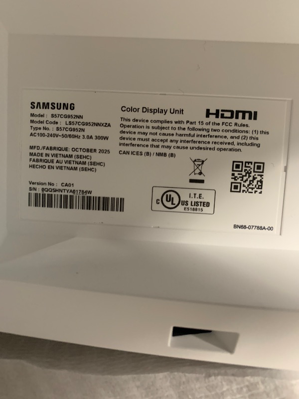 Photo 1 of ****BROKEN UNTESTED** FINAL SALE NO RETURN NO REFUND**** Samsung 57" Odyssey Neo G9 (G95NC) Series Dual 4K UHD 1000R Curved Gaming Monitor, 240Hz, 1ms with DisplayPort 2.1, Quantum Mini-LED, DisplayHDR 1000, AMD FreeSync Premium Pro, LS57CG952NNXZA
