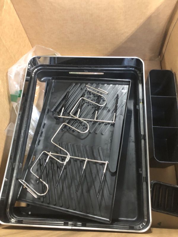 Photo 1 of ****SIMILAR ***KitchenAid Large Capacity Full Size Rust Resistant Dish Rack with Angled Drain Board and Removable Flatware Caddy, Light BLACK