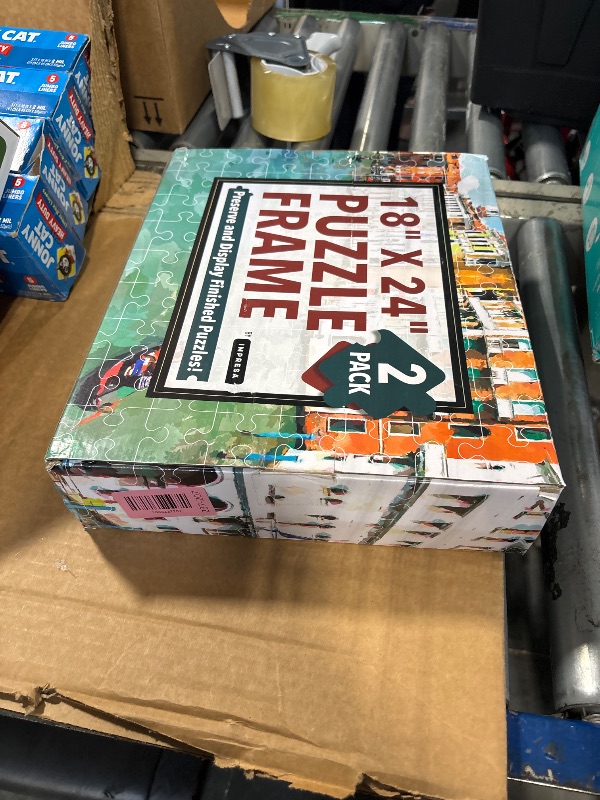 Photo 1 of [2 Pack] Puzzle Frame Kit to Display Your Puzzles - Easy to Assemble Frames for Jigsaw Puzzles - Puzzle Mounting Kit with Screws - 18x24