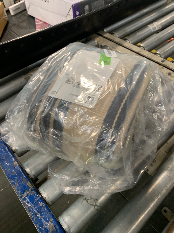 Photo 1 of *MINOR DAMAGE - USED*
OJIA Outdoor Area Rugs 4'x6', Black and Tan Outdoor Rug Machine Washable Patio Rugs Cotton Hand Woven Entryway Rug Indoor Rugs for Bedroom/Porch/Deck/Backyard/Camping/Living Room