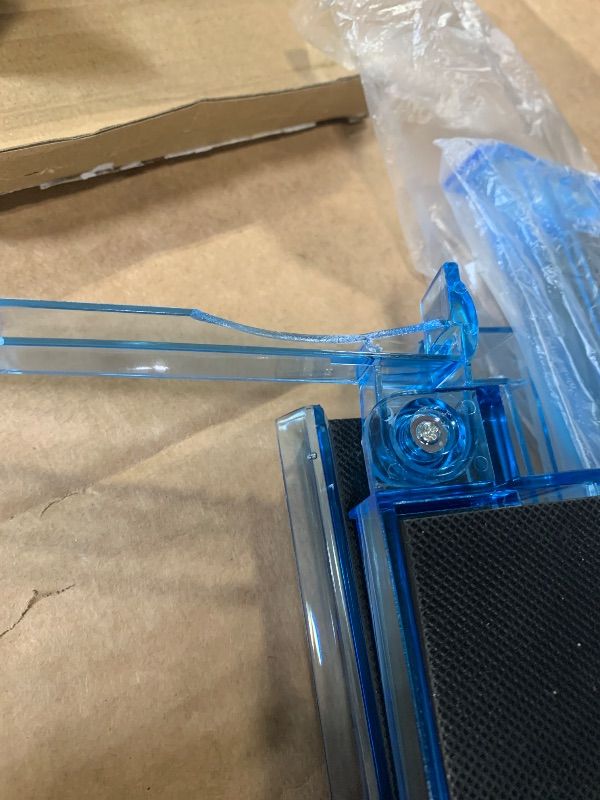 Photo 1 of ****NO RETURNS  AND OR REFUNDS****It has a broken part****  WOOIIROM Mahjong Racks with Pushers, Anti-Slip Design Clear All-in-One Mahjong Racks and Pushers - Modern American Mahjong Tile Racks Set of 4 (Light Blue)