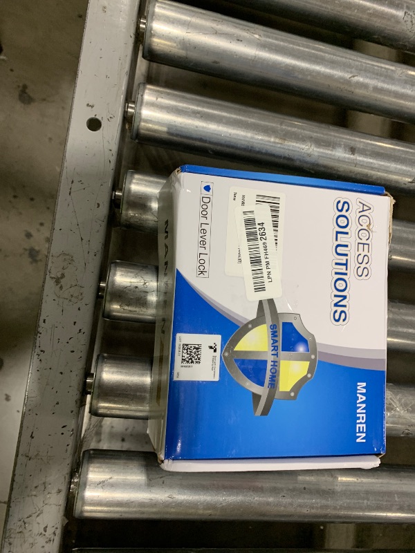 Photo 1 of 1 Pack of MANREN Lever Keyed Entry Door Lever Handle Lock, Universal Door Knob Hardware,Nickel Brushed Color (MR802ET)