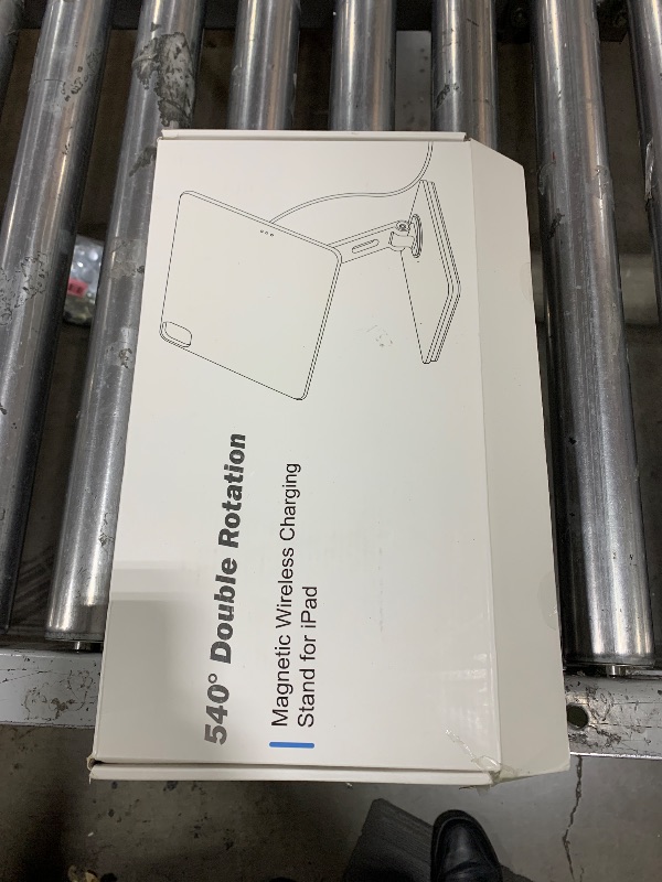 Photo 1 of Magnetic Charging Stand for iPad Pro 11, Aluminum Foldable Charger Stand with 360° Rotation, USB-C Fast Wireless Charger Station for iPad, Holder Mount for Office (Rechargeable Version)