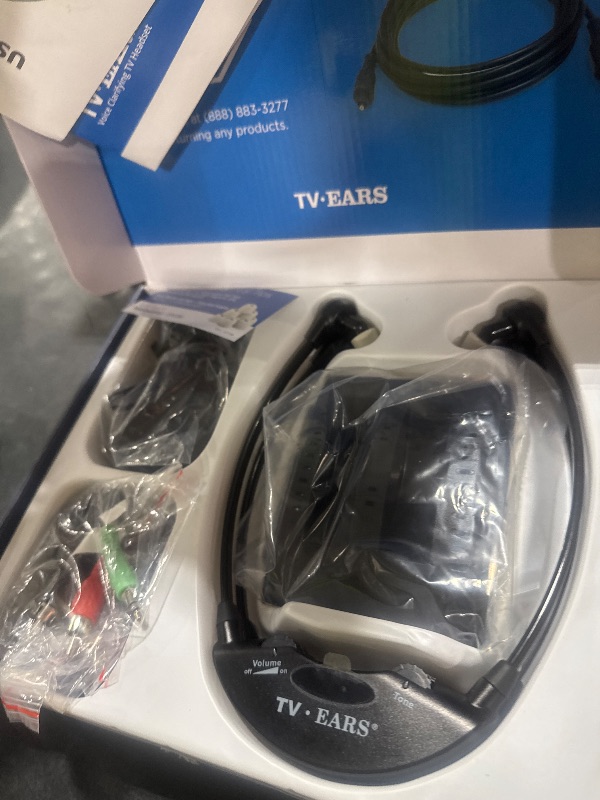 Photo 1 of TV · EARS 5.0 Dual Digital Wireless Headset System for Watching, Includes 2 Headsets & RF Transmitter Compatible with Most TV Brands, Ideal for Seniors & with Hearing Difficulties