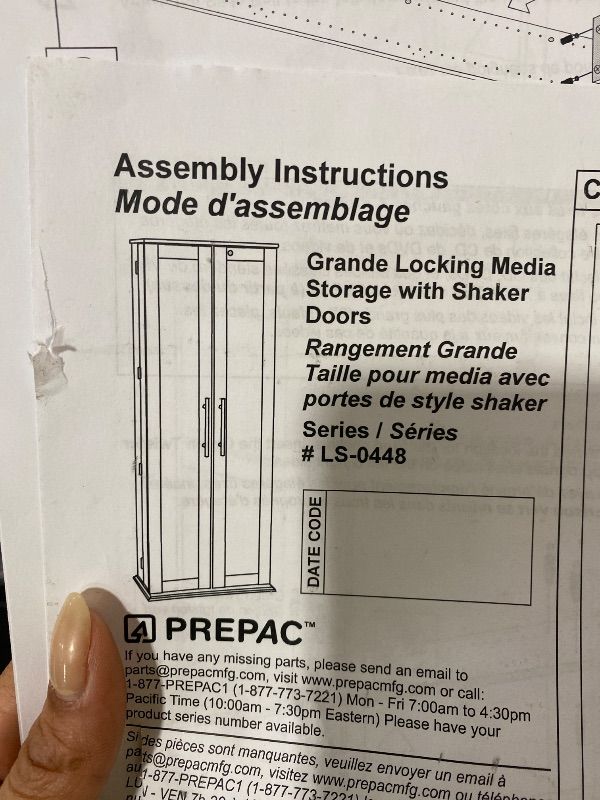 Photo 1 of Locking media storage with shaker doors, Missing Instructions