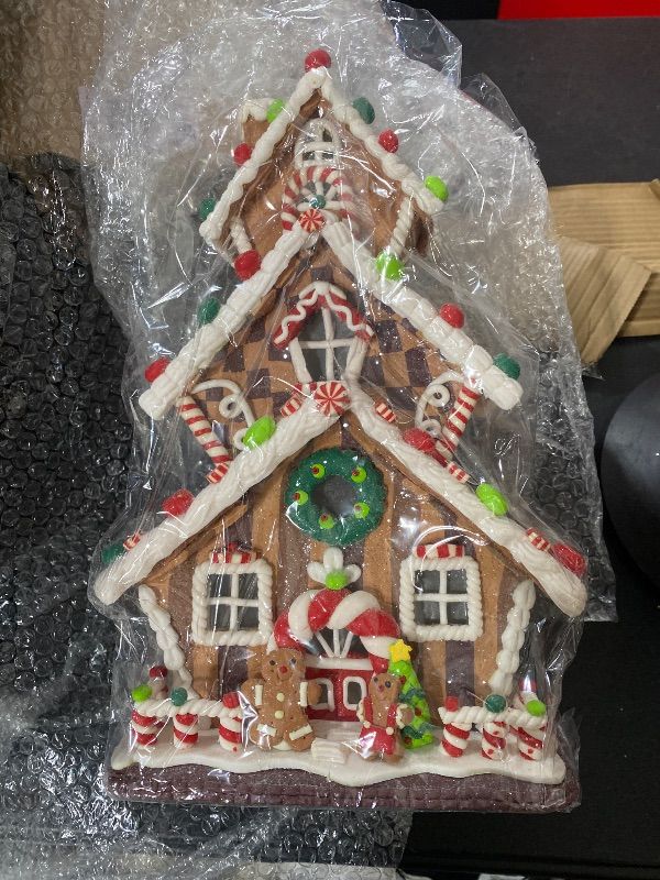 Photo 1 of Kurt S. Adler 13-Inch Gingerbread Cookie 3-Layered LED House (GBJ0016)