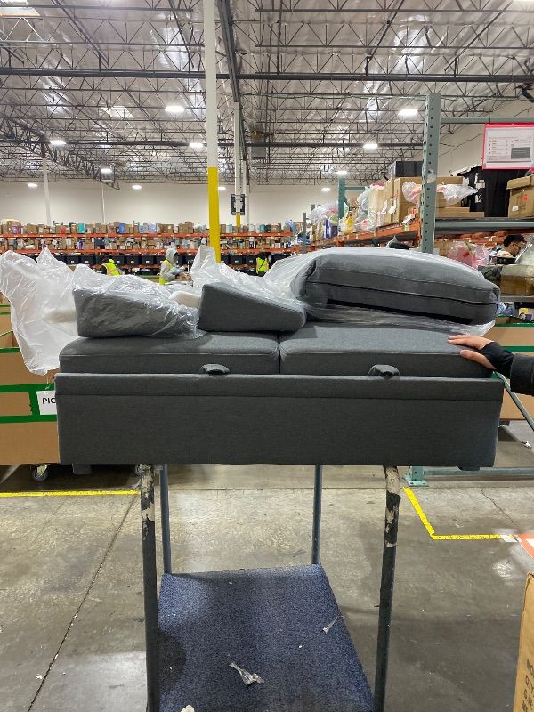 Photo 3 of Trygoal Sleeper Sofa Couch with Pull Out Bed, L Shaped Couch Bed with Storage, Sectional Sleep Couches, Convertible Sleeper Sofa Beds W/Reversible Chaise&Back Cushion for Living Room, Grey 
**CHECK COMMENTS**
2 BOXES OUT OF 4