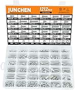 Photo 1 of ******MISSING PARTS***** JUNCHEN 700 Pcs Nuts and Bolts Assortment Kit with Case,Stainless Steel Phillips Pan Head Assortment Screws Flat Washers,4-40#6-32#8-32#10-24
