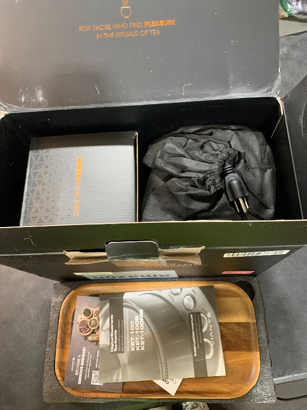 Photo 1 of Vianté Luxury Tea Set. Electric Kettle with Infuser for Loose Leaf And Ceramic Serving Set. Teapot and Cup Set with Wooden Tray. Excellent Gift Idea For Tea Lovers.