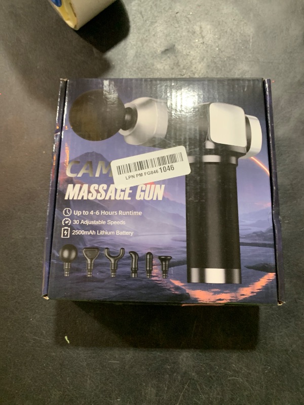 Photo 1 of CAMEFER Deep Tissue Massage Gun, Portable Percussion Electric Muscle Massager for Pain Relief, Handheld Massagers with 30 Speeds & 6 Attachments for Back and Neck, Gifts for Men Women