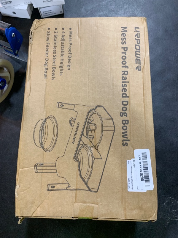 Photo 1 of URPOWER Mess Proof Slow Feeder Dog Bowls 4 Height Adjustable Elevated Bowl Stand with 2 Stainless Steel Dog Bowls and 1 Slow Feeder Non-Slip Food and Water Bowl Set for Small and Medium Dogs