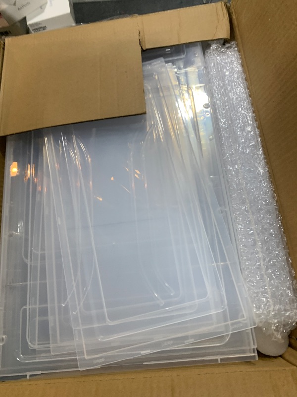 Photo 1 of 7 code Large Clear Shoe Boxes Organizer?Thicker Material? Stronger Shoe Box with Magnetic Door, Stackable Shoe Storage Box for Closet, Foldable Space-Saving Storage Bins Shoe Cabinet, White 9 Pack