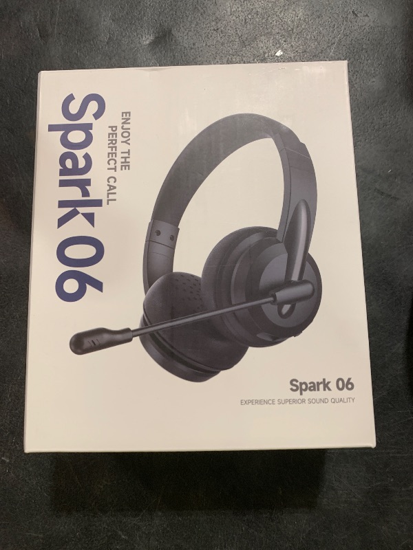 Photo 1 of Wireless Headset with Mic for Work with AI Noise Cancelling Mic for Clear Calls, Bluetooth V5.3 Headphones with Microphone to USB A/C Dongle & Mic Mute for Computer Laptop PC iPhone (Black White)