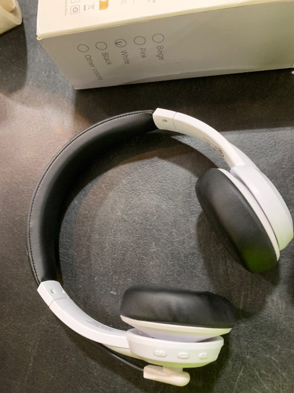 Photo 1 of Wireless Headset with Mic for Work with AI Noise Cancelling Mic for Clear Calls, Bluetooth V5.3 Headphones with Microphone to USB A/C Dongle & Mic Mute for Computer Laptop PC iPhone (Black White)