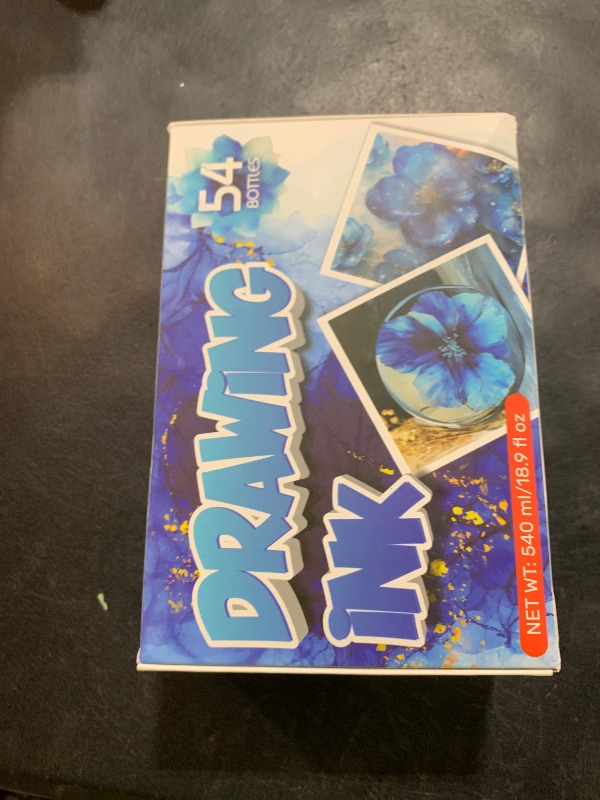 Photo 1 of Alcohol Ink - 54 Vibrant Colors Alcohol Ink Set for Epoxy Resin, Pearl Colors Long Last Epoxy Dye for Resin Art, Tumblers, Petri Dish Making, Painting - Safe and Non Toxic - 10ml