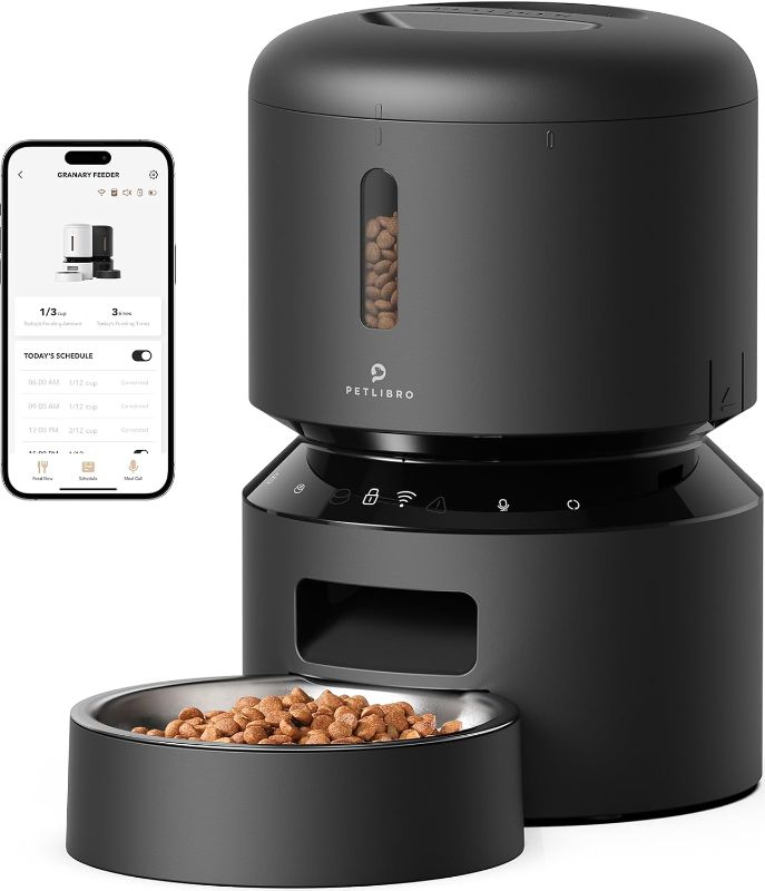 Photo 1 of PETLIBRO Automatic Cat Feeder, 5G WiFi Pet Feeder with Freshness Preservation, Timed Cat Feeders for Dry Food, Up to 48 Portions 10 Meals Per Day, Granary Pet Feeder for Cat/Dog