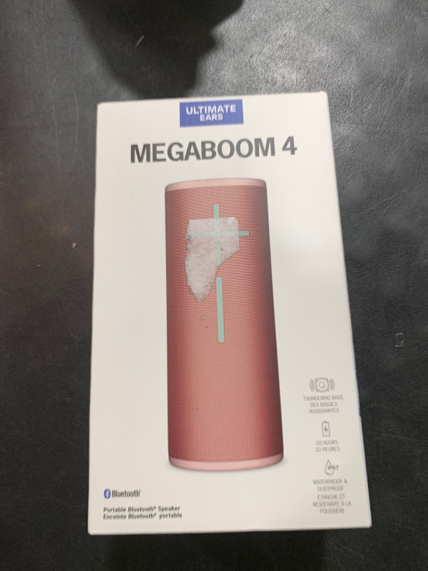 Photo 1 of Ultimate Ears MEGABOOM 4 Portable Waterproof Bluetooth Speaker, 360-Degree Sound, Thundering Bass, 147ft Range, 20-Hour Battery, Floating Speaker - Red